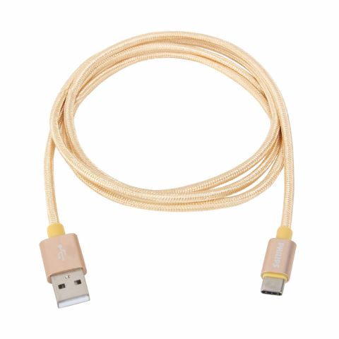 PHILIPS USB CABLE  DLC2528G 1.2M TYPE-C GOLD